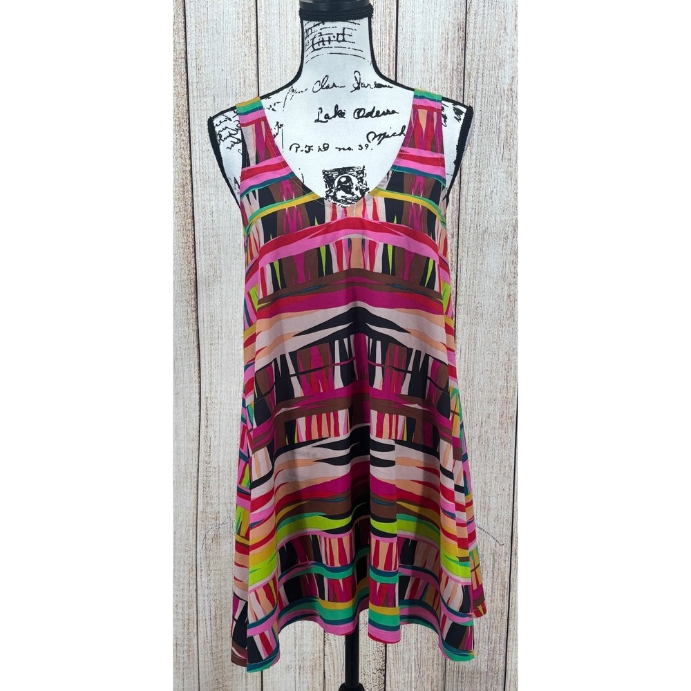 Show‎ Me Your Mumu Mini Swing Dress Medium Multicolor Abstract Print Made in USA